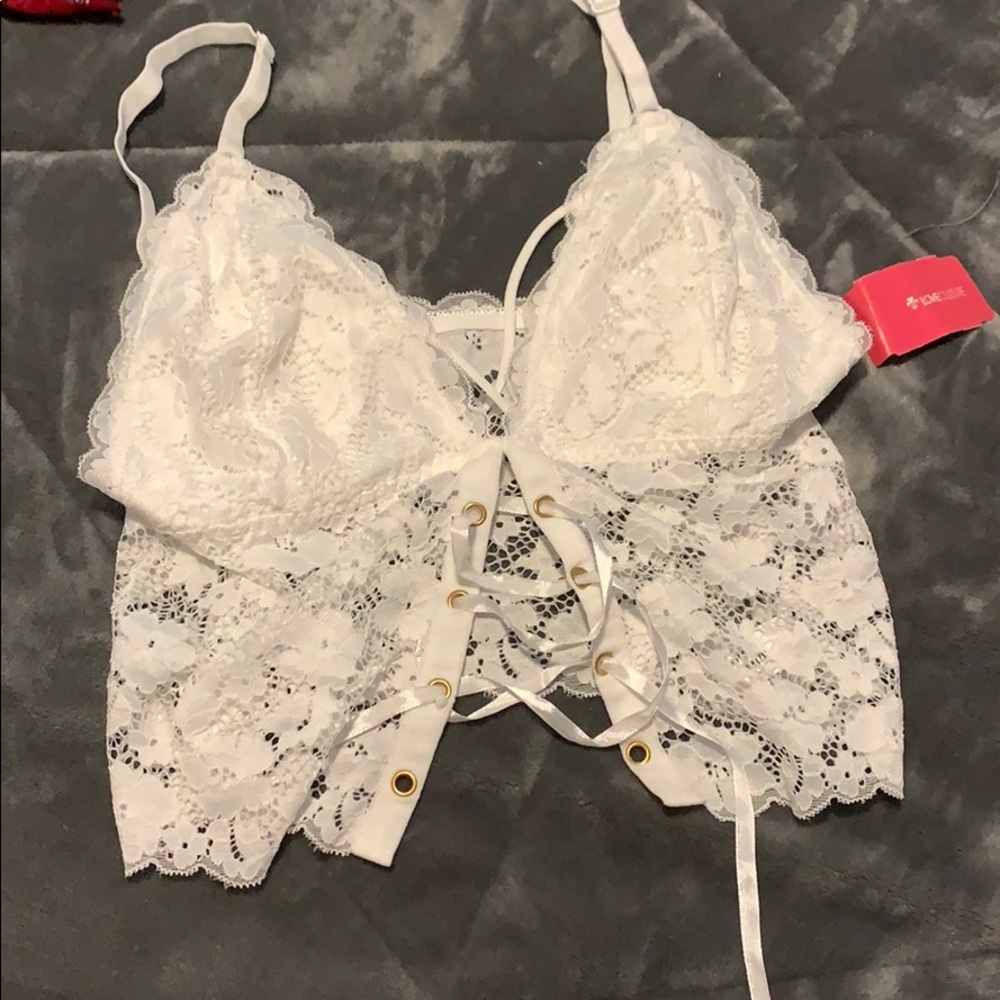white lace bralette